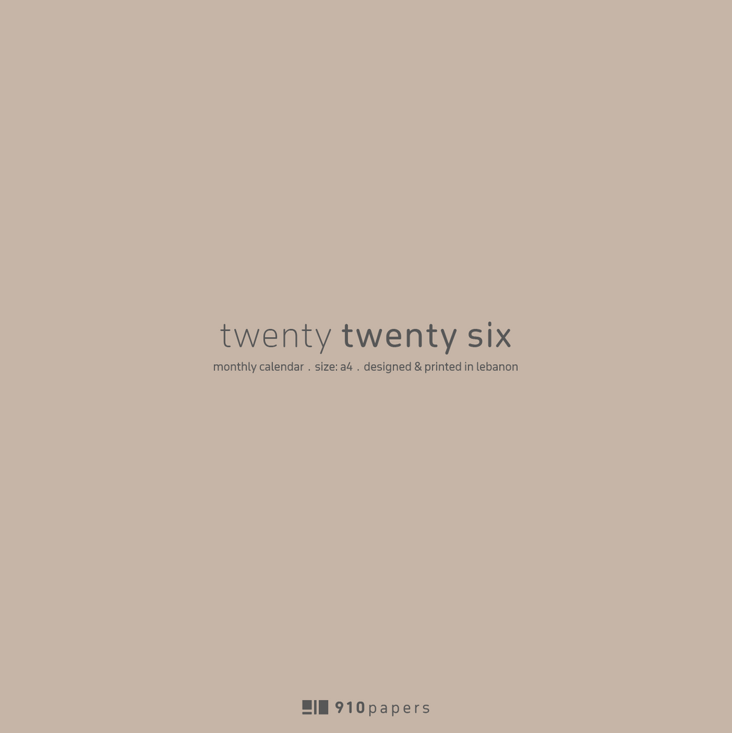 910 . monthly calendar . 2026