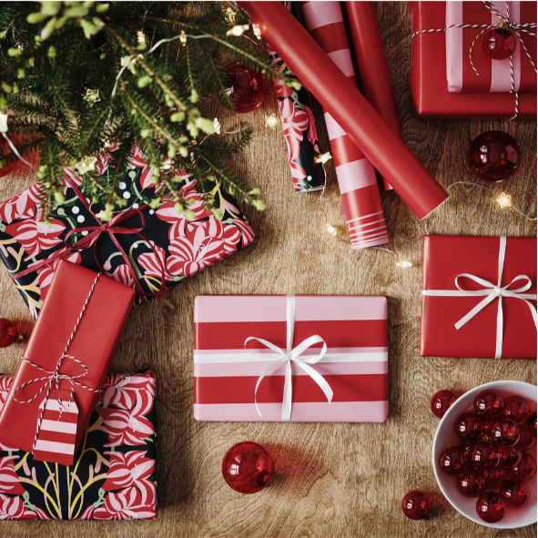 christmas wrapping paper (3 rolls)